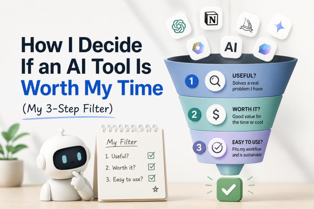 how I decide if an AI tool is worth my time 3 step filter